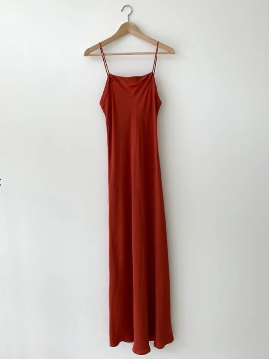 Kamperett Dresses & Skirts - Kamperett 100% Silk Long Slip in Rust - Size L